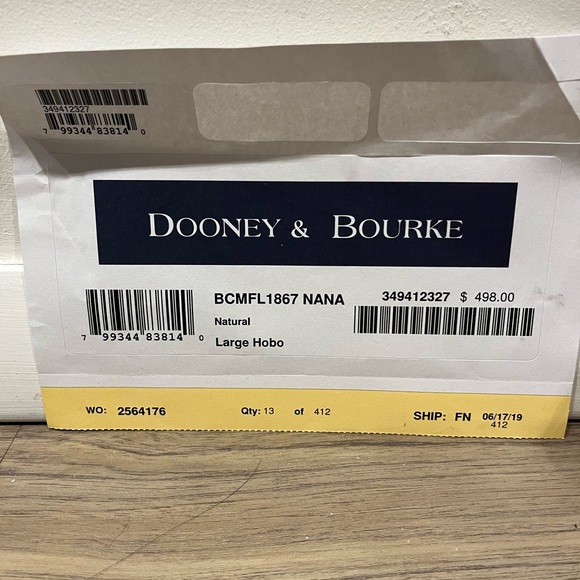 NWT Dooney & Bourke Tan Leather Hobo Bag - Picture 6 of 8